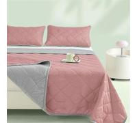 Highdi Quilted Bedspreads, Solid Color Cool Feeling Lightweight Bedspread Coverlet, Soft Bed Throws Quilted Bedspreads, Washable Summer Patchwork Quilt King Single Double (Pink,150x200cm)
