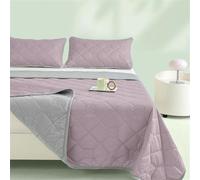 Highdi Quilted Bedspreads, Solid Color Cool Feeling Lightweight Bedspread Coverlet, Soft Bed Throws Quilted Bedspreads, Washable Summer Patchwork Quilt King Single Double (Purple,200x230cm)