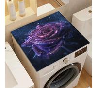 Highdi Retro Flowers Print Washer and Dryer Top Protector,Washer and Dryer Top Mat Absorbent Quick Dry Silicone Mat,Anti Slip Dust Proof Washing Machine Pad for Laundry Room (Floral,60x60cm)