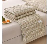 Highdi Reversible Simple Elegant Print Bed Throws Quilted Bedspreads, Lightweight Patchwork Quilt Comforter Single Double, Throw Summer Quilt, Quilted Blanket for All Seasons (Khaki,180x200cm)