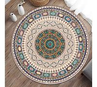 Highdi Round Area Rugs Living Room, Soft Bohemia Mandala Carpet Mat for Bedroom Circle Area Rug Non Slip Washable Floor Rug Bedside Rug for Kitchen Home Decor Floor Mat (40cm,Mandala)