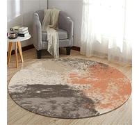 Highdi Round Area Rugs Living Room, Soft Fluffy Carpet Mat for Bedroom Circle Area Rug Non Slip Washable Floor Rug Bedside Rug for Kitchen Home Floor Mat Decor (120cm,Orange retro)