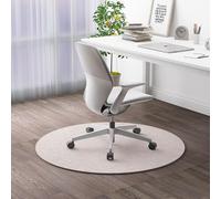 Highdi Round Office Chair Mat, Loop Pile Office Chair Mat for Carpet for Hardwood Floor & Tile Floor, Scratch Resistant Non-Slip, Washable Desk Chair Carpet for Office Home (Cream,80cm / 31.5in)