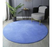 Highdi Round Rugs for Living Room 60/80/100/120cm, Solid Color Soft Round Area Rug Bedroom Carpet Mat Non Slip Floor Rug Bedside Rug for Kitchen Home Floor Mat Decor (100cm,Purple blue)