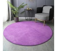 Highdi Round Rugs for Living Room 60/80/100/120cm, Solid Color Soft Round Area Rug Bedroom Carpet Mat Non Slip Floor Rug Bedside Rug for Kitchen Home Floor Mat Decor (120cm,Purple)