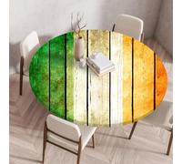 Highdi Round Table Cover with Elastic, 3D Printing Circle Table Cloth Fitted Stretch Fitted Tablecloth Non-Slip Protector Washable for Holiday Party Gathering Decor (Colored Wood 5,90cm)