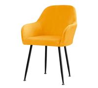 Highdi Scandinavian Chair Slipcovers, Velvet Dining Chair Slipcovers Set of 6/4/2/1, Stretch Dining Room Chair Covers with Armrest and Back Support (4 pcs,yellow)