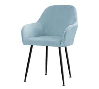 Highdi Scandinavian Chair Slipcovers, Velvet Dining Chair Slipcovers Set of 6/4/2/1, Stretch Dining Room Chair Covers with Armrest and Back Support (4 pcs,light blue)