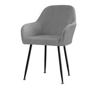 Highdi Scandinavian Chair Slipcovers, Velvet Dining Chair Slipcovers Set of 6/4/2/1, Stretch Dining Room Chair Covers with Armrest and Back Support (4 pcs,grey)