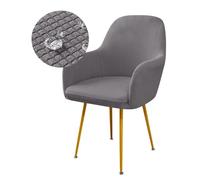 Highdi Scandinavian Chair Slipcovers, Waterproof Jacquard Dining Chair Slipcovers Set of 6/4/2/1, Stretch Dining Room Chair Covers with Armrest and Back Support (dark gray,2 pcs)