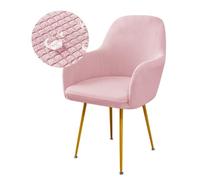 Highdi Scandinavian Chair Slipcovers, Waterproof Jacquard Dining Chair Slipcovers Set of 6/4/2/1, Stretch Dining Room Chair Covers with Armrest and Back Support (pink,4 pcs)