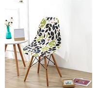 Highdi Scandinavian Dining Chair Covers Floral Print Stretch Universal Nordic Style Shell Chair Slipcovers Armless Side Chairs Covers for Kitchen Bedroom Restaurant (Eucalyptus,2 pcs)