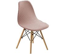 Highdi Scandinavian Dining Chair Covers, Stretch Diamond Jacquard Nordic Style Armless Chair Slipcovers Shell Chairs Covers Removable Washable for Kitchen, Bedroom, Living Room (Jade pink,1 PC)