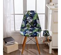 Highdi Scandinavian Dining Chair Covers, Stretch Universal Armless Chair Slipcovers Shell Chairs Covers Removable Washable for Kitchen, Bedroom, Living Room, Lounge (fallen leaves,4PCS)