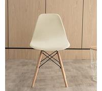 Highdi Scandinavian Dining Chair Covers, Stretch Velvet Universal Shell Chairs Covers Armless Chair Slipcovers Removable Washable for Kitchen, Bedroom,Living Room, Lounge (Beige,1pcs)