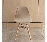 Highdi Scandinavian Dining Chair Covers, Stretch Velvet Universal Shell Chairs Covers Armless Chair Slipcovers Removable Washable for Kitchen, Bedroom,Living Room, Lounge (Light Brown,1pcs)