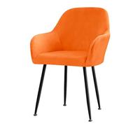 Highdi Scandinavian Velvet Dining Chair Slipcovers Set of 6/4/2/1, Stretch Covers With Armrest and Back Support (1 pc, Orange)
