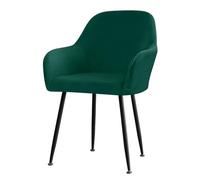 Highdi Scandinavian Velvet Dining Chair Slipcovers Set of 6/4/2/1, Stretch Covers With Armrest and Back Support (1 pc, Dark Green)