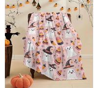 Highdi Sherpa Throw Blanket Large, 3D Printing Fleece Blanket for Double King Bed Size Lightweight Sofa Throw Warm Fluffy Microfiber for Travel, Camping, Couch (Witch Hat,150 * 130cm)