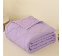 Highdi Simple Solid Color Bed Throws Quilted Bedspreads,Lightweight Patchwork Quilt Comforter Single Double,Cotton Throw Summer Quilt,Quilted Blanket for All Seasons (Purple,180x200cm)