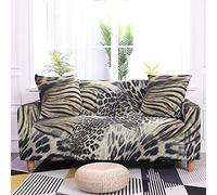 Highdi Slipcover Sofa Cover 1 2 3 4 Seat, Leopard Print Stretch Elastic Fabric Washable Armchair Couch Cover Protector Cover Decor for Leather Sofas Loveseat (Grey,1 seater)
