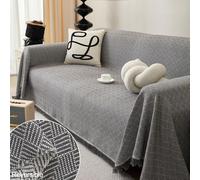 Highdi Sofa Throws Large, Extra Large Throws for Settees, Nordic Style Versatile Woven Soft Throw Blanket with Tassels for Settees Couch Armchair Sofa Bed (180x420cm,Grey)