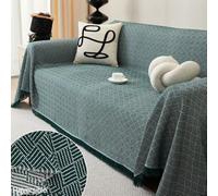 Highdi Sofa Throws Large, Extra Large Throws for Settees, Nordic Style Versatile Woven Soft Throw Blanket with Tassels for Settees Couch Armchair Sofa Bed (180x230cm,Dark Green)