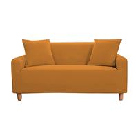 Highdi Solid Color Sofa Cover 1/2/3/4 Seater, Sofa Slipcover Stretch Washable Furniture Protector Non Slip Sofa Covers for Loveseat Couch Sofa (mustard yellow,2 Seater)