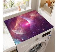 Highdi Starry Sky Style Washer and Dryer Top Protector,Washer and Dryer Top Mat Absorbent Quick Dry Silicone Mat,Anti Slip Dust Proof Washing Machine Pad for Laundry Room (Purple-Pink,50x60cm)