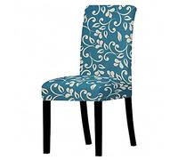Highdi Stretch Dining Chair Covers 3D Elegant Vine Printed High Back Removable Washable Universal Seats Slipcovers, Party Hotel Wedding Decor Chair Covers (Teal Green,4 pcs)