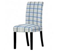 Highdi Stretch Dining Chair Covers 3D Vintage Elegant Floral Printed High Back Removable Washable Universal Seats Slipcovers, Party Hotel Wedding Decor Chair Covers (Blue Plaid,4 pcs)