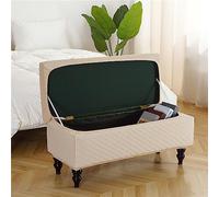 Highdi Stretch Ottoman Cover Rectangle, Elastic Ottoman Slipcover Folding Ottoman Storage Bench Covers Washable Footstool Protector Covers (90-120cm,Beige)