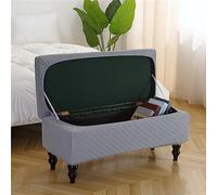 Highdi Stretch Ottoman Cover Rectangle, Elastic Ottoman Slipcover Folding Ottoman Storage Bench Covers Washable Footstool Protector Covers (90-120cm,Grey)