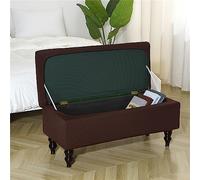 Highdi Stretch Ottoman Cover Rectangle, Elastic Ottoman Slipcover Folding Ottoman Storage Bench Covers Washable Footstool Protector Covers (120-160cm,Brown)