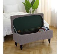 Highdi Stretch Ottoman Cover Rectangle, Elastic Ottoman Slipcover Folding Ottoman Storage Bench Covers Washable Footstool Protector Covers (120-160cm,Light grey)