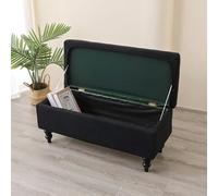 Highdi Stretch Ottoman Cover Rectangle, Soft Elastic Ottoman Slipcover Folding Ottoman Storage Bench Covers Washable Footstool Protector Covers for Living Room (160T Black,L)