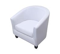Highdi Stretch Tub Chair Slipcover 2 Pieces Club Sofa Cover for Armchair, Dust Proof Removable Washable Furniture Protector Cover Couch Covers for Cafe Living Room (Solid color white)