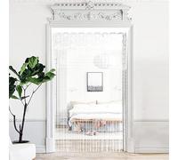 Highdi String Curtain Beaded Door Curtain Fringe for Doorways Window Wall Closet Party Decorations Fly Screen Room Divider Tassel Single Door Beads (White,100x200cm)