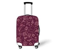 Highdi Suitcase Cover, Fashion Airplane Print Elastic Suitcase Covers, Washable Anti-Scratch Travel Packing Cubes, Polyester Luggage Cover, Quick Fix for 18-32 Inch Luggage (Red,M(22-24inch))