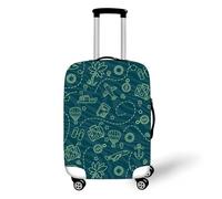 Highdi Suitcase Cover, Fashion Airplane Print Elastic Suitcase Covers, Washable Anti-Scratch Travel Packing Cubes, Polyester Luggage Cover, Quick Fix for 18-32 Inch Luggage (Green,XL(30-32inch))