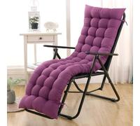 Highdi Sun Lounger Cushion Only, Garden Sunlounger Cushion Replacement, Solid Color Soft Thick Rocking Chair Pad with Ties for Sunbed, Garden Patio Lounge, Outdoor Reclining (Purple,48x170cm)