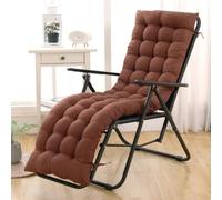 Highdi Sun Lounger Cushion Only, Garden Sunlounger Cushion Replacement, Solid Color Soft Thick Rocking Chair Pad with Ties for Sunbed, Garden Patio Lounge, Outdoor Reclining (Brown,53x170cm)