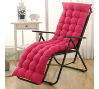 Highdi Sun Lounger Cushion Only, Garden Sunlounger Cushion Replacement, Solid Color Soft Thick Rocking Chair Pad with Ties for Sunbed, Garden Patio Lounge, Outdoor Reclining (Rose red,48x155cm)