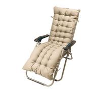 Highdi Sun Lounger Cushion Only, Soft Garden Sunlounger Cushion High Back Solid Color Thick Rocking Chair Pad with Ties for Sunbed, Garden Patio Lounge, Outdoor Reclining (Beige,170x53x8cm)