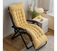 Highdi Sun Lounger Cushion Only, Soft Thick Garden Sunlounger Cushion Rocking Chair Pad Replacement Non-Slip for Sunbed, Garden Patio Lounge, Outdoor Reclining (Yellow Plaid,19x61 inch)