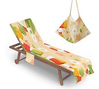 Highdi Sun Lounger Towels with Pockets, 3D Beach Sunbed Towels, Beach Chair Cover Towel, Chaise Lounge Towel Cover, Lounger Mate Beach Towel for Garden Pool (75x210cm,Watermelon)