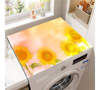 Highdi Sunflower Print Washer and Dryer Top Protector,Washer and Dryer Top Mat Absorbent Quick Dry Silicone Mat,Anti Slip Dust Proof Washing Machine Pad for Laundry Room (Light Pink,40x50cm)