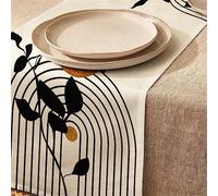 Highdi Table Runners Linen Fabric Table Runner Washable Dining Tablerunner Decorative Cloth for Party, Banquet, Restaurant & Outdoors (33x160cm,nordic 7)