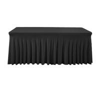 Highdi Table Skirt for Rectangle, Spandex Stretch Tablecloth with Skirt Hotel Banquets Table Cloth Table Covers for Birthday Party Wedding Meeting Bar Table Decor (6FT(183 * 76 * 76cm),Black)