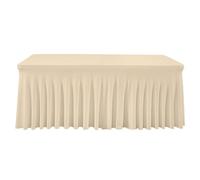 Highdi Table Skirt for Rectangle, Spandex Stretch Tablecloth with Skirt Hotel Banquets Table Cloth Table Covers for Birthday Party Wedding Meeting Bar Table Decor (6FT(183 * 76 * 76cm),Champagne)